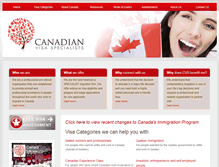 Tablet Screenshot of canadianvisaspecialists.com